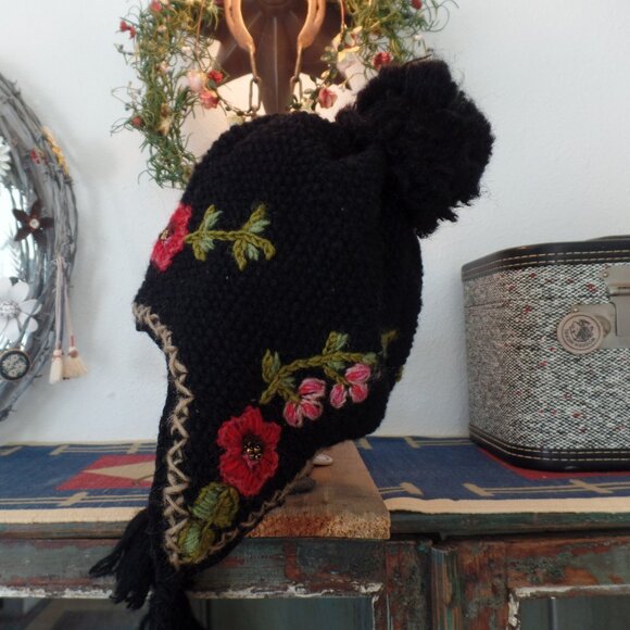 Free People x French Knot Embordered Knit Trapper Hat - Picture 2 of 10